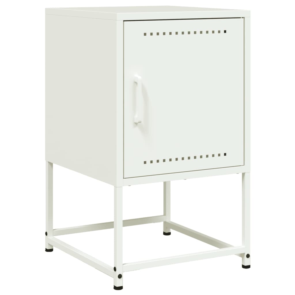 Set of 2 White Steel Bedside Cabinets - 36x39x60.5 cm