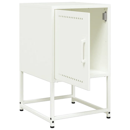 Set of 2 White Steel Bedside Cabinets - 36x39x60.5 cm