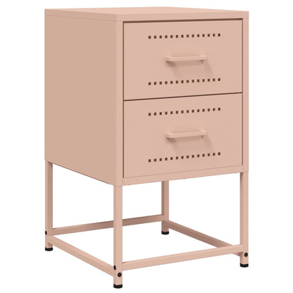 Set of 2 Pink Steel Bedside Cabinets - 36x39x60.5 cm