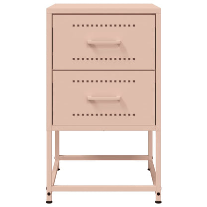 Set of 2 Pink Steel Bedside Cabinets - 36x39x60.5 cm