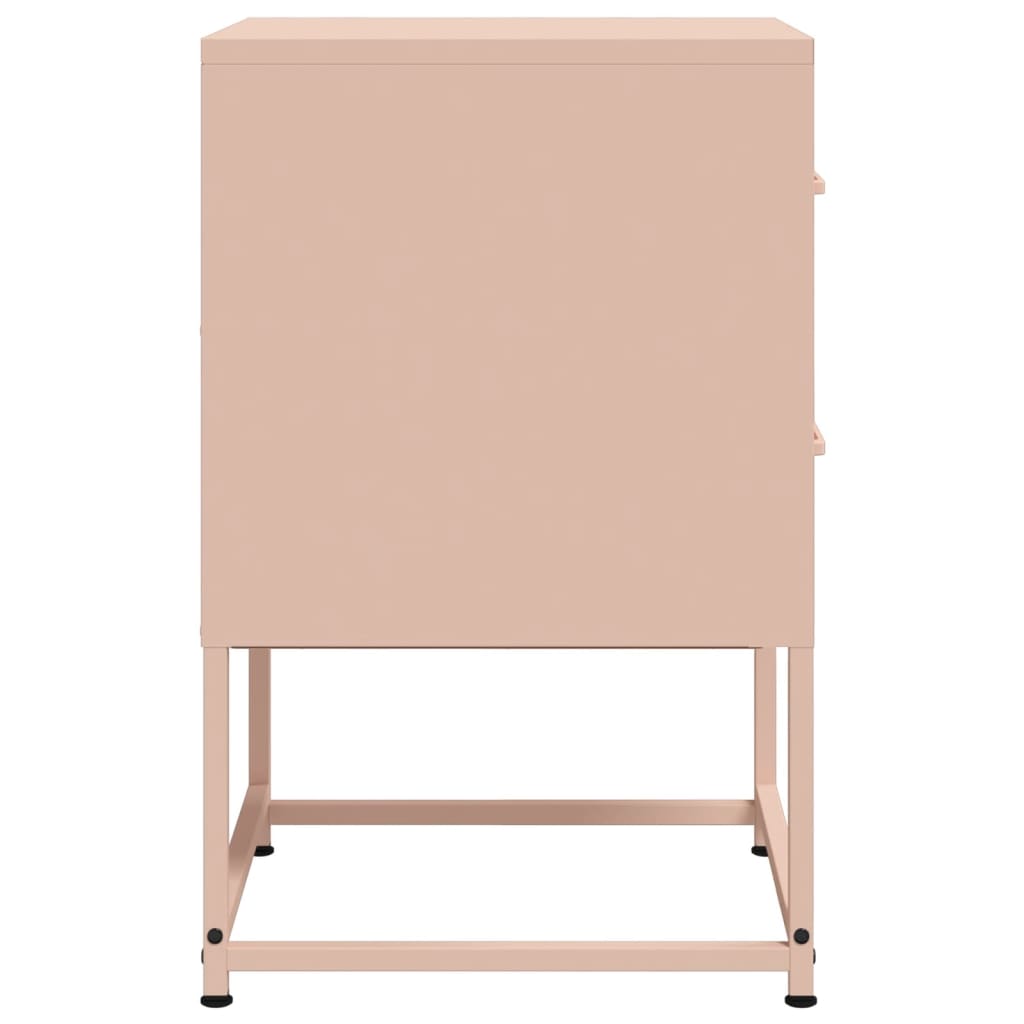 Set of 2 Pink Steel Bedside Cabinets - 36x39x60.5 cm