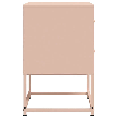 Set of 2 Pink Steel Bedside Cabinets - 36x39x60.5 cm