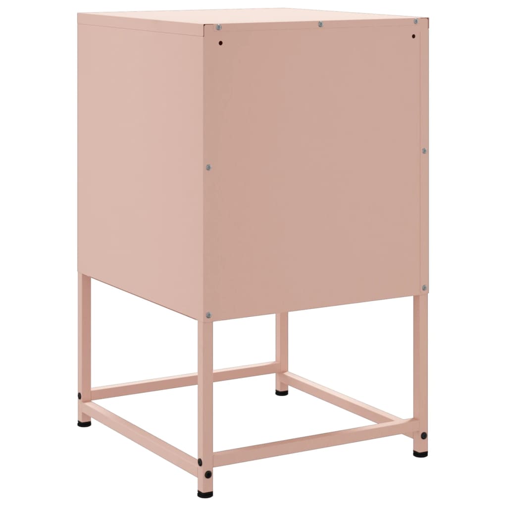 Set of 2 Pink Steel Bedside Cabinets - 36x39x60.5 cm