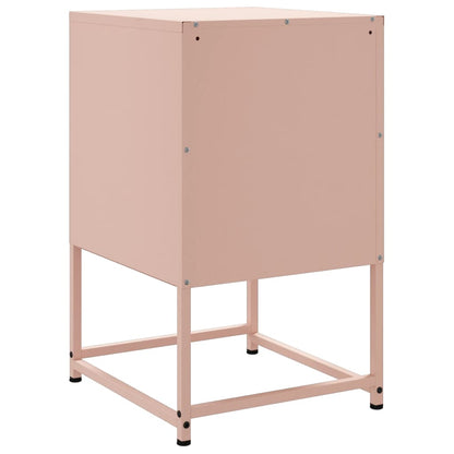 Set of 2 Pink Steel Bedside Cabinets - 36x39x60.5 cm