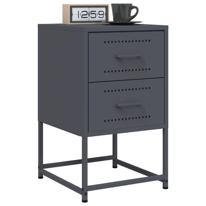 Anthracite Steel Bedside Cabinet - 36x39x60.5 cm Elegant Design