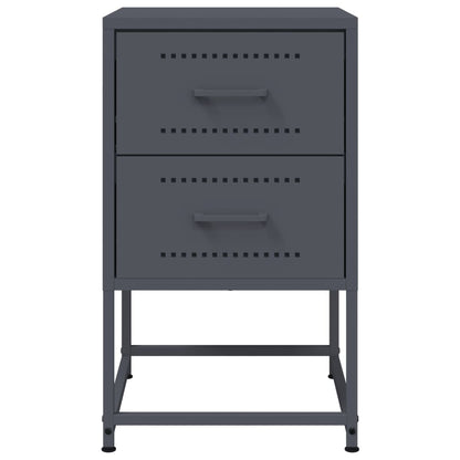 Anthracite Steel Bedside Cabinet - 36x39x60.5 cm Elegant Design