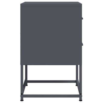 Anthracite Steel Bedside Cabinet - 36x39x60.5 cm Elegant Design