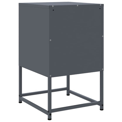 Anthracite Steel Bedside Cabinet - 36x39x60.5 cm Elegant Design