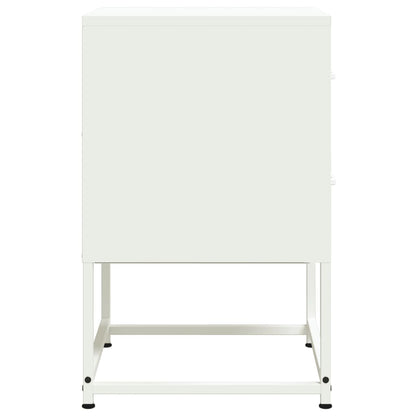 Set of 2 White Steel Bedside Cabinets - 36x39x60.5 cm