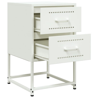 Set of 2 White Steel Bedside Cabinets - 36x39x60.5 cm