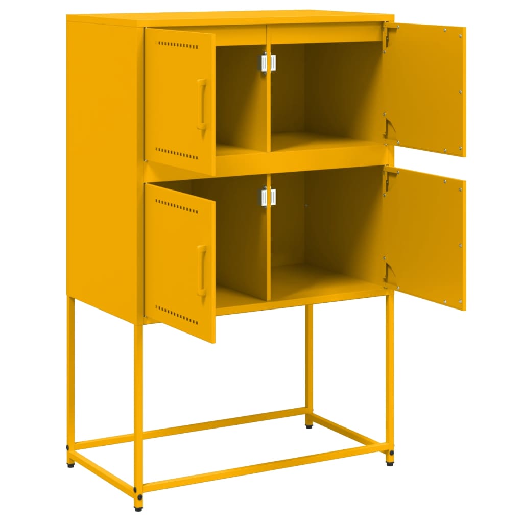 Mustard Yellow Steel Sideboard, 68.5x38.5x107 cm - Stylish Storage