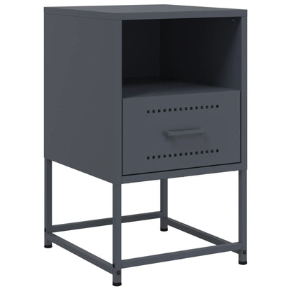 Anthracite Steel Bedside Cabinet - 36x39x60.5 cm
