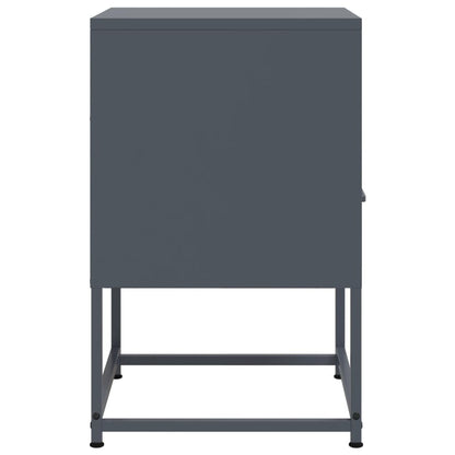 Anthracite Steel Bedside Cabinet - 36x39x60.5 cm