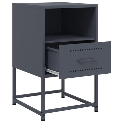 Anthracite Steel Bedside Cabinet - 36x39x60.5 cm