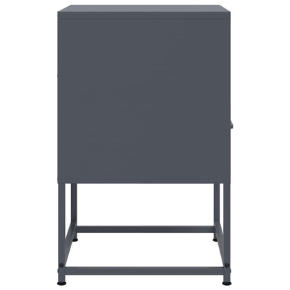 Anthracite Steel Bedside Cabinets 2 pcs - 36x39x60.5 cm