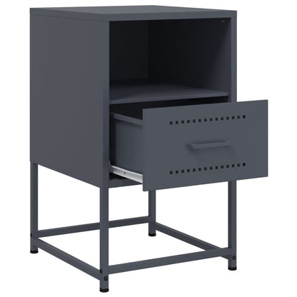 Anthracite Steel Bedside Cabinets 2 pcs - 36x39x60.5 cm