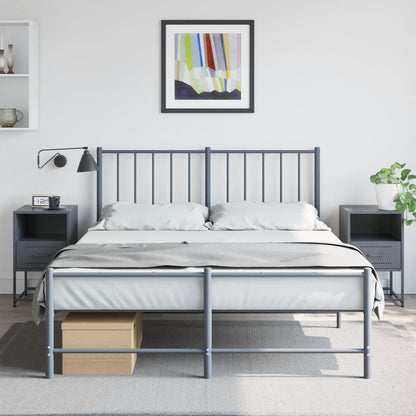 Anthracite Steel Bedside Cabinets 2 pcs - 36x39x60.5 cm