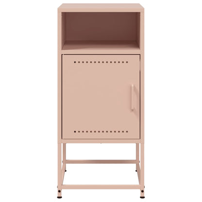 Stylish Pink Steel Bedside Cabinets - Set of 2, 36x39x78 cm