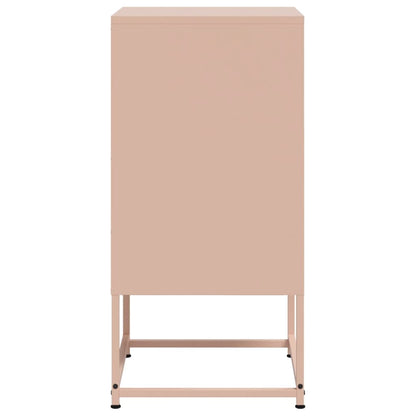 Stylish Pink Steel Bedside Cabinets - Set of 2, 36x39x78 cm