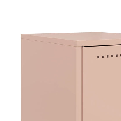 Stylish Pink Steel Bedside Cabinets - Set of 2, 36x39x78 cm