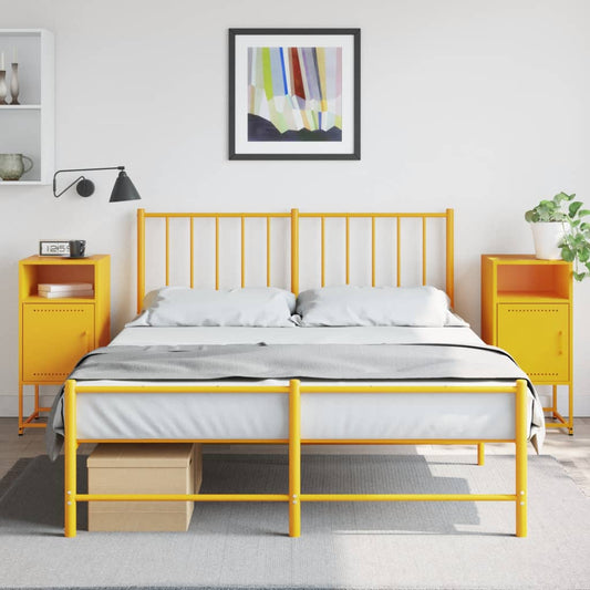 Mustard Yellow Steel Bedside Cabinets 2 Pcs 36x39x78 cm