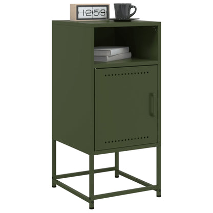 Olive Green Steel Bedside Cabinets Set of 2 - 36x39x78cm
