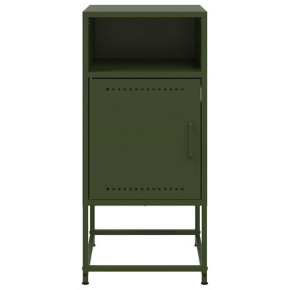Olive Green Steel Bedside Cabinets Set of 2 - 36x39x78cm