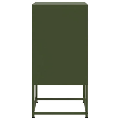 Olive Green Steel Bedside Cabinets Set of 2 - 36x39x78cm