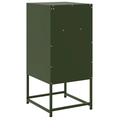 Olive Green Steel Bedside Cabinets Set of 2 - 36x39x78cm