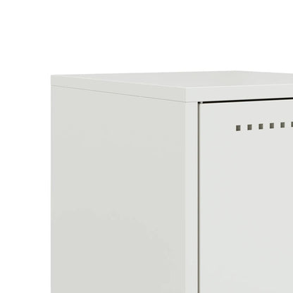 White Steel Bedside Cabinet 36x39x78 cm - Sleek & Durable Design