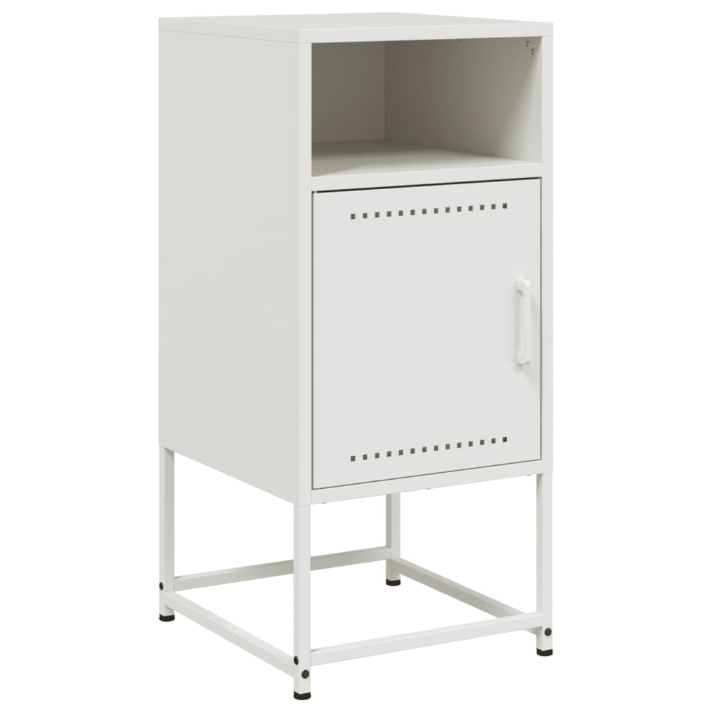 White Steel Bedside Cabinets Set of 2 - 36x39x78 cm