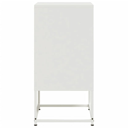 White Steel Bedside Cabinets Set of 2 - 36x39x78 cm
