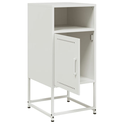 White Steel Bedside Cabinets Set of 2 - 36x39x78 cm