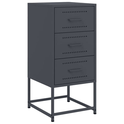 Anthracite Steel Bedside Cabinet 36x39x78 cm - Sleek & Modern Design