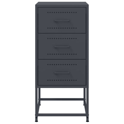 Anthracite Steel Bedside Cabinet 36x39x78 cm - Sleek & Modern Design
