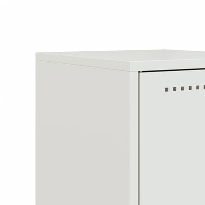 White Steel Bedside Cabinet 36x39x78 cm - Modern & Sturdy Design