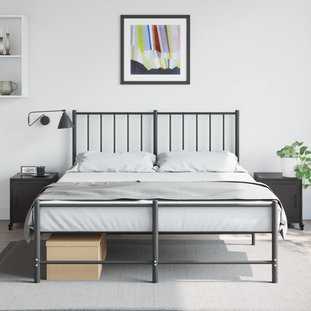 Black Steel Bedside Cabinets Set of 2 - 36x39x43.5 cm