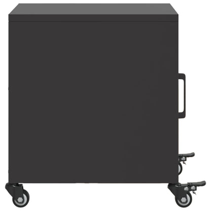 Black Steel Bedside Cabinets Set of 2 - 36x39x43.5 cm