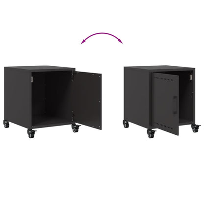 Black Steel Bedside Cabinets Set of 2 - 36x39x43.5 cm