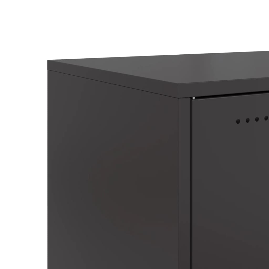 Black Steel Bedside Cabinets Set of 2 - 36x39x43.5 cm