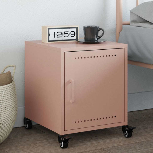 Pink Steel Bedside Cabinet 36x38.5x43.5 cm - Modern & Stylish