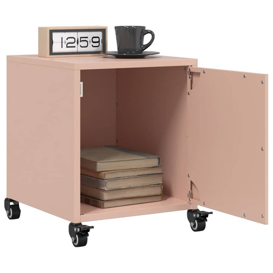 Pink Steel Bedside Cabinets Set of 2 - 36x39x43.5 cm