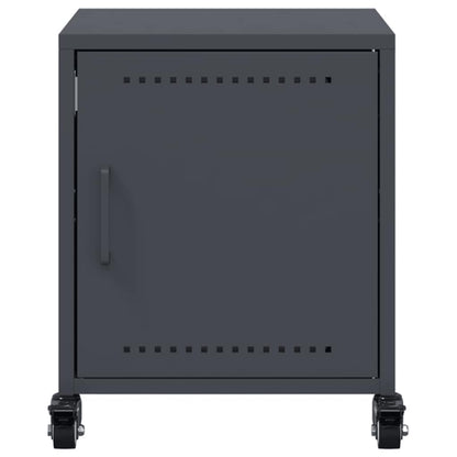 Anthracite Steel Bedside Cabinet 36x39x43.5 cm - Sleek & Stylish