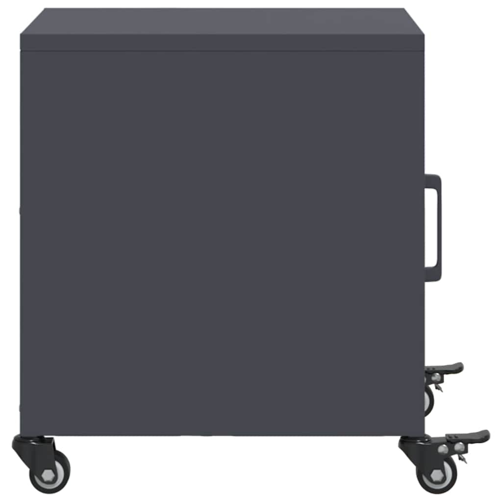 Anthracite Steel Bedside Cabinet 36x39x43.5 cm - Sleek & Stylish