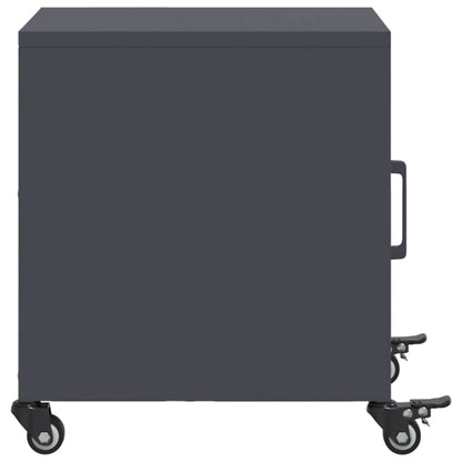 Anthracite Steel Bedside Cabinet 36x39x43.5 cm - Sleek & Stylish