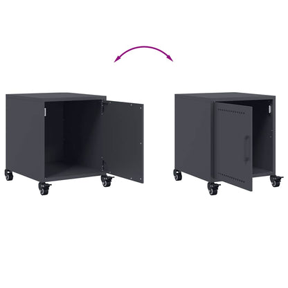 Anthracite Steel Bedside Cabinet 36x39x43.5 cm - Sleek & Stylish
