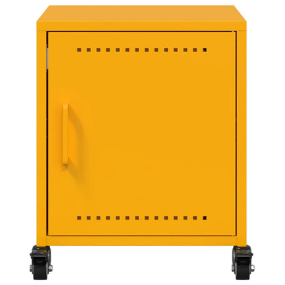Mustard Yellow Steel Bedside Cabinet - 36x39x43.5 cm