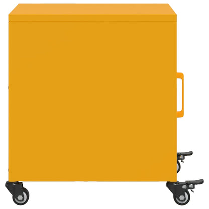 Mustard Yellow Steel Bedside Cabinet - 36x39x43.5 cm