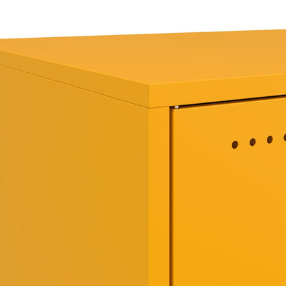 Mustard Yellow Steel Bedside Cabinet - 36x39x43.5 cm