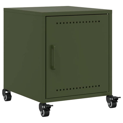Olive Green Steel Bedside Cabinets - 2 Pcs, 36x39x43.5 cm
